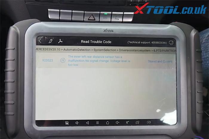 Xtool A80 Pro Benz C220 Parking Sensor Fault 5