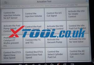 Xtool D8 Toyota Active Test Special Function 8