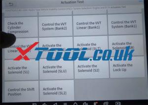 Xtool D8 Toyota Active Test Special Function 9